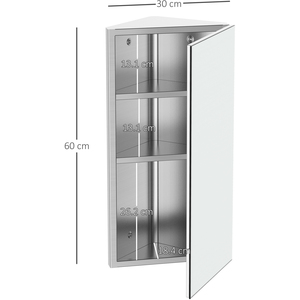 HOMCOM Wall Mounted Bathroom Mirror - Silver by HOMCOM