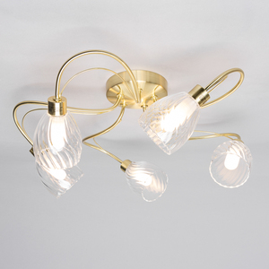 Cora 5 Light Bathroom Tangle Flush Ceiling Light - Satin Brass by Litecraft