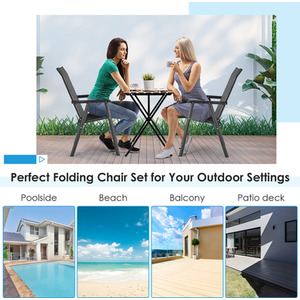 Set of 4 Folding Garden Chairs by Costway