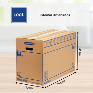 BANKERS BOX Cardboard Moving Boxes 100L Heavy Duty Double Wall Boxes - Light Brown / 10 by BANKERS BOX