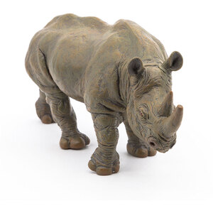 PAPO Wild Animal Kingdom Black Rhinoceros Toy Figure - Grey by PAPO