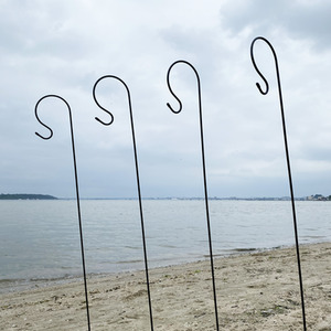 Shepherds Crook Black Metal Garden Border Hooks - Black / 6 by Selections