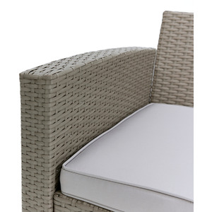 Modena L-Shape PE Rattan Dining Set with Fire Pit Table - Grey by GRS