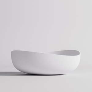 Coruna Freestanding Matt Stone Bath - White by Fino Stone