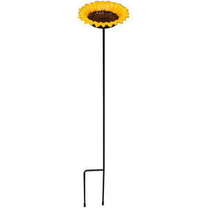 Cast Iron Wild Bird Sunflower Dish Bird Feeder - Yellow by Selections