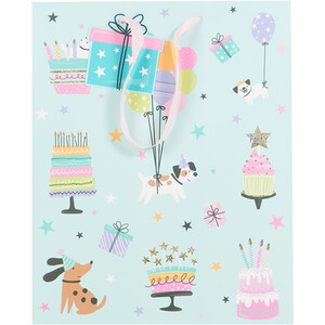 Pack of 2 Pastel Bday Large Gift Bags - White