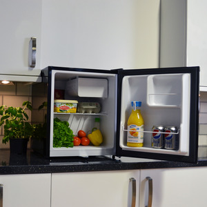 47L Table Top Fridge with Lock Black - Black by Igenix