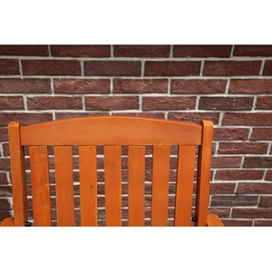 Wooden Bench 2 Seater Twin Chair With Table - Natural by BIRCHTREE