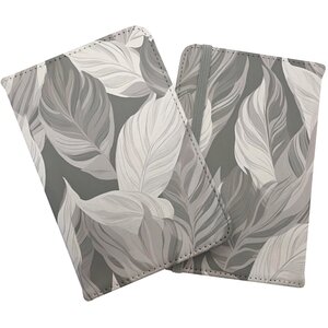 Grey Floral Leaves Passport Cover - Grey by Warren Reed - Designer