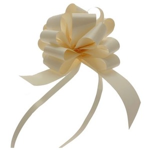 Single Pull Bow Ribbon 31 mm - Eggshell by Kingsbury Gifts