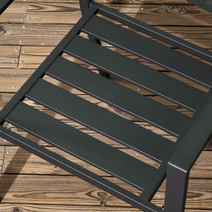 Outsunny Stackable Chairs and Metal Top Table Garden Dining Set - Black by Outsunny