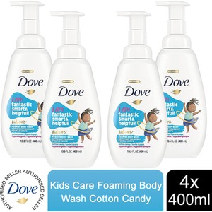 Dove Kids Care Body Wash Cotton Candy Hypoallergenic Foaming Wash, 400ml - Buy 4 / 4x by Dove