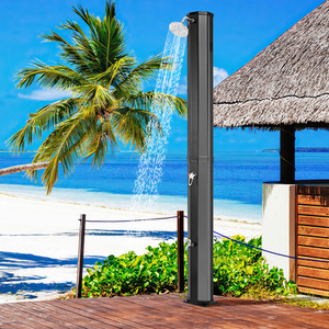60 L Solar Heated Outdoor Shower - Black by Costway