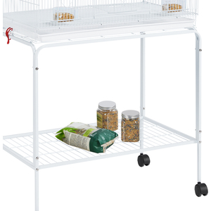 Small Birds Flight Cage with Rolling Stand - White by Yaheetech