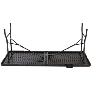 Foldable Beer Dining Table Garden Camping Rattan Effect - Black / 75cm by Livingandhome