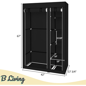 Pop Up Canvas Fabric Wardrobe - Black by B Living