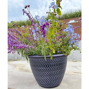 Pair Of Cromarty Plant Pot Large 36cm Round Flower Planter Set - Purple by Gr8 Garden