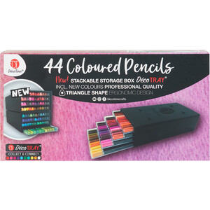 Pack of 44 Artist Pencils in Deco Tray by Deco Time