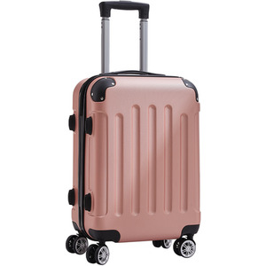 Suitcase Set of 3 Lockable Travel Cases - Rose Gold by Livingandhome
