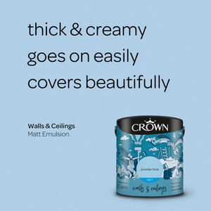 Crown Matt Breatheasy Emulsion Paint - Powder Blue by Crown Paints