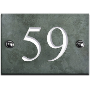 Green Slate House Number 59 - Smoky Green by The House Nameplate Company