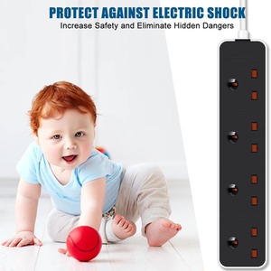 4 Way 1 Meter Extension Lead - Black by BriStar