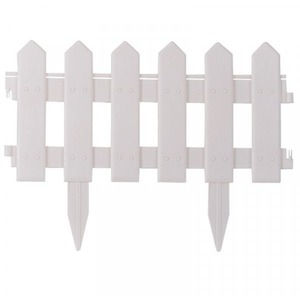 Set of 4 Picket Fence Garden Edging - White by Garden Mile