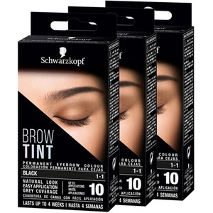 Schwarzkopf Brow Tint Professional Black Permanent Eyebrow Dye Tinting Kit - Buy 2 - Black / 6cm / 0.12kg by Schwarzkopf