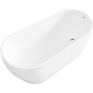 Brisa Glossy Freestanding Acrylic Bathtub - White by Fino Stone