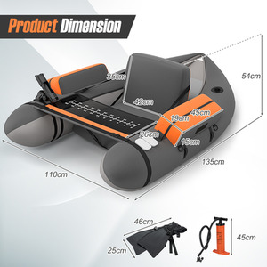 Portable Fishing Boat with Pump - Grey by Costway