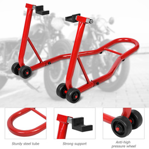 Steel Motorcycle Stand - Red by Costway