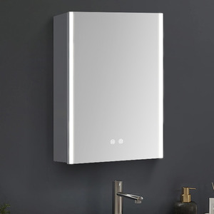 Frameless LED Mirror Cabinet with Adjustable Lighting - Silver by Livingandhome