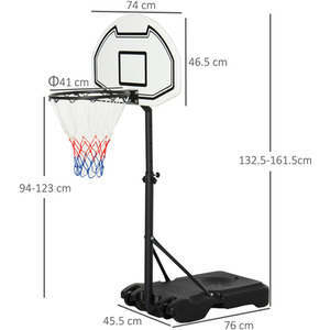 HOMCOM Basketball Stand and Hoop - Black by HOMCOM