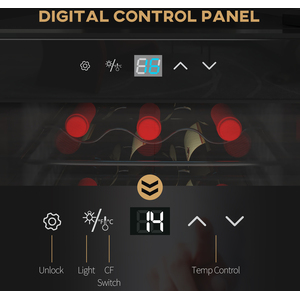 HOMCOM 50L Undercounter Wine Cooler Fridge - Black by HOMCOM