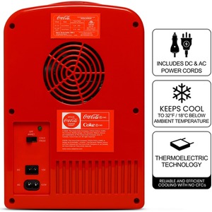 Coca Cola Classic 4L Mini Fridge 6 Can Small Fridge - Coca Cola by Koolatron
