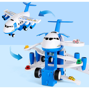 Transport Cargo Airplane Simulated City Race Track Car Toys Set