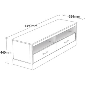 Camford Large TV Unit - Mexican Pine