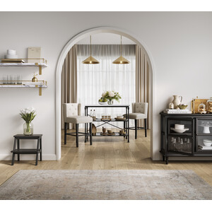 Fairmont Marble Effect Kitchen Island - Matt Black and White