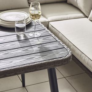 Rattan Outdoor Sofa Set - Seychelles Grey Corner Garden Sofa and Table - 9 Seat - Brown by FurnitureboxUK