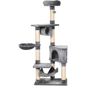 Pawhut Cat Tree Tower - Grey by Pawhut
