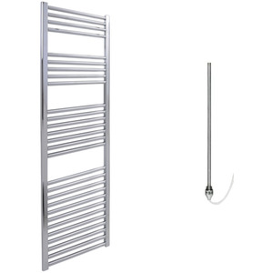 Bray Electric Heated Towel Rail, Prefilled, Straight, Chrome - Chrome by SolAire Heating Products
