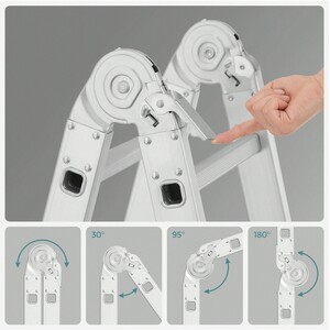 Multi-Purpose Aluminium Ladder - Silver by SONGMICS