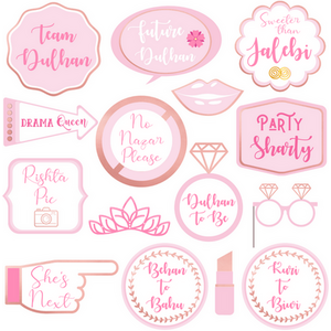Team Dulhan Photo Props - Pink by Peacock Supplies