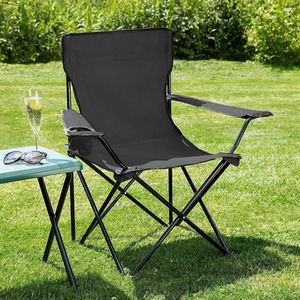 Portable Folding Camping Chair - Black / 1 by Garden Mile