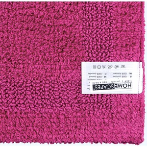 Luxury Reversible Extra Large Bath Mat - Raspberry by Homescapes