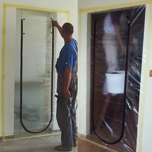 Dust Stop Zip Door Kit U Shaped Door - Black zip, clear polythene by True Products