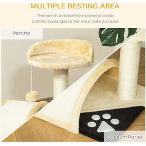 Pawhut Cat Tree Scratching Post - Beige by Pawhut
