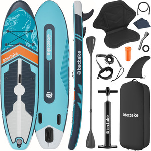 Paddle Board 2-In-1 Inflatable SUP Kayak, with Pump, Backpack - Turquoise & Black by tectake