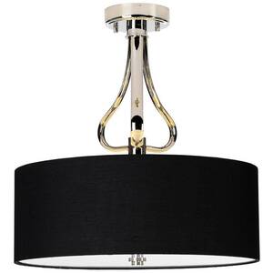 Falmouth 3 Light Semi Flush Bathroom Ceiling Light Polished Chrome IP44, G9 - Polished Chrome