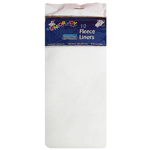 Junior Joy Fleece Liners - 10 Pack - White by Junior Joy
